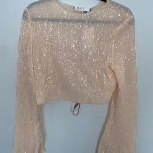 Pearl Sequence Crop Top